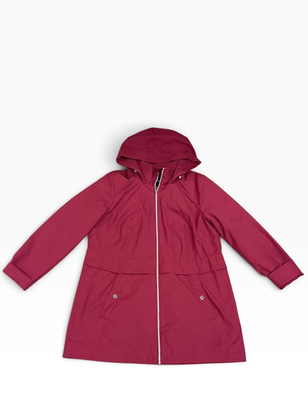 Vince Camuto Hooded Rain Jacket Coat Berry Pink – Size Large